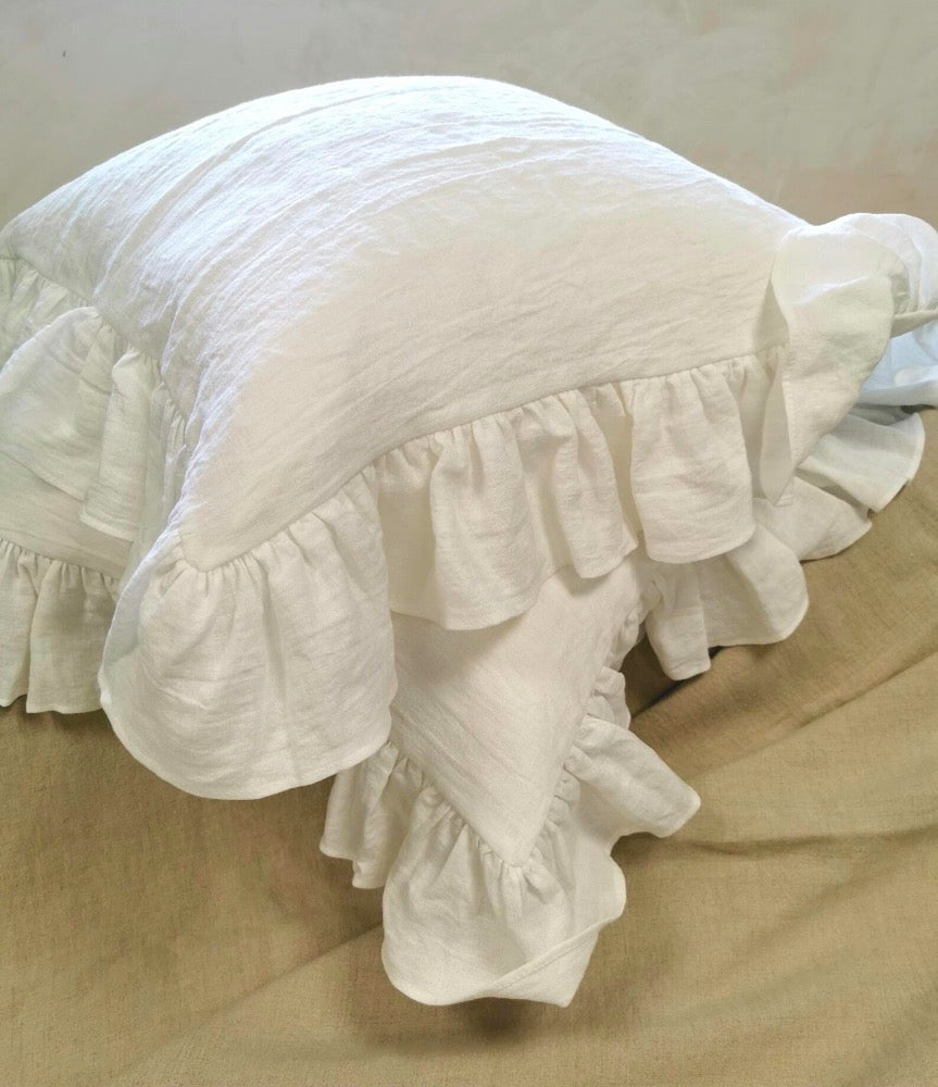 Soft linen pleated linen pillowcase