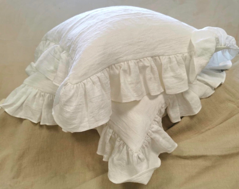 Soft linen pleated linen pillowcase